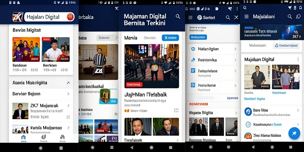Tampilan antarmuka aplikasi ZK7 untuk Majalah Digital yang modern.